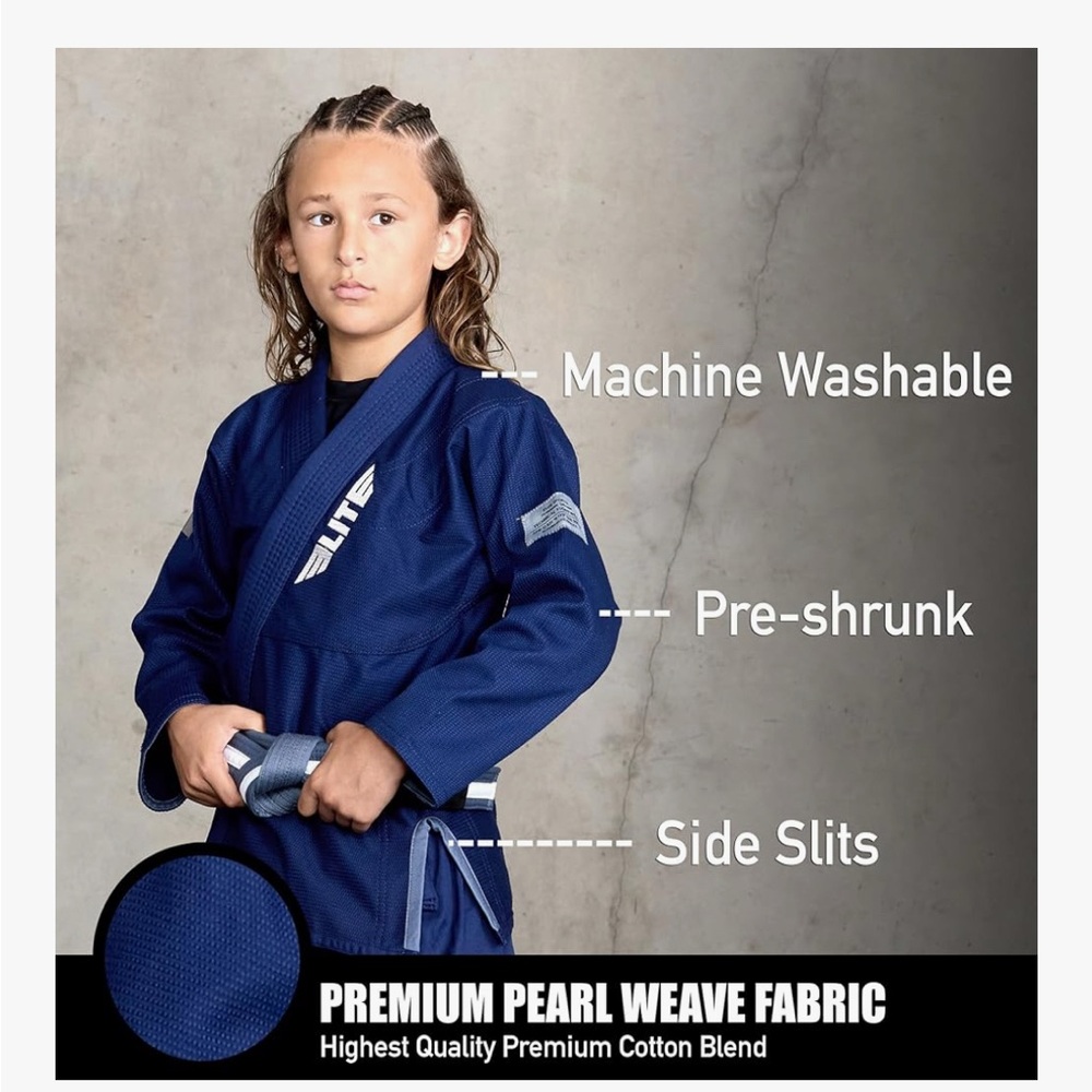 Blue Jiu Jitsu Gi with White Logo
